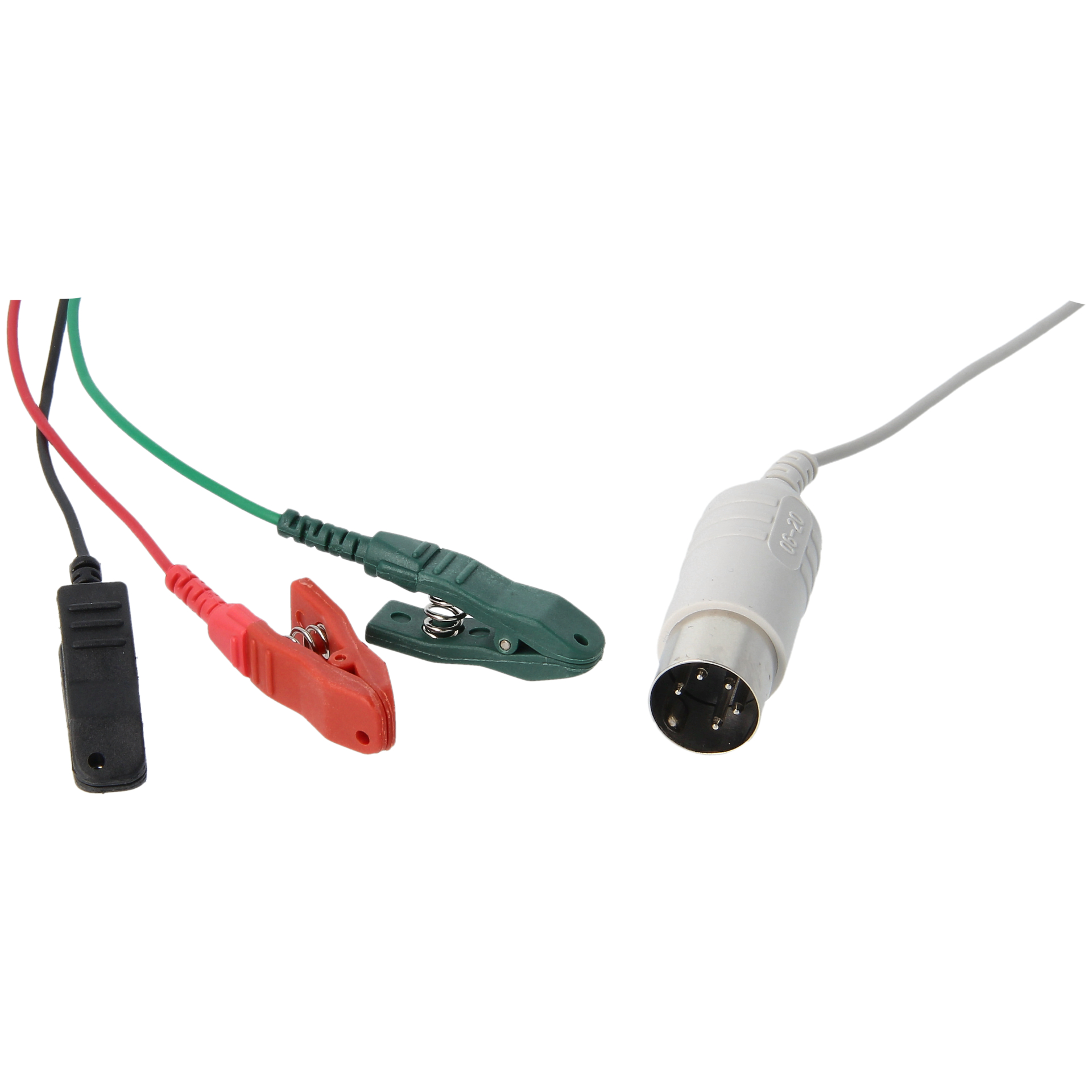 Connection cable 100cm 3x crocodile clip to 5-pin 240°