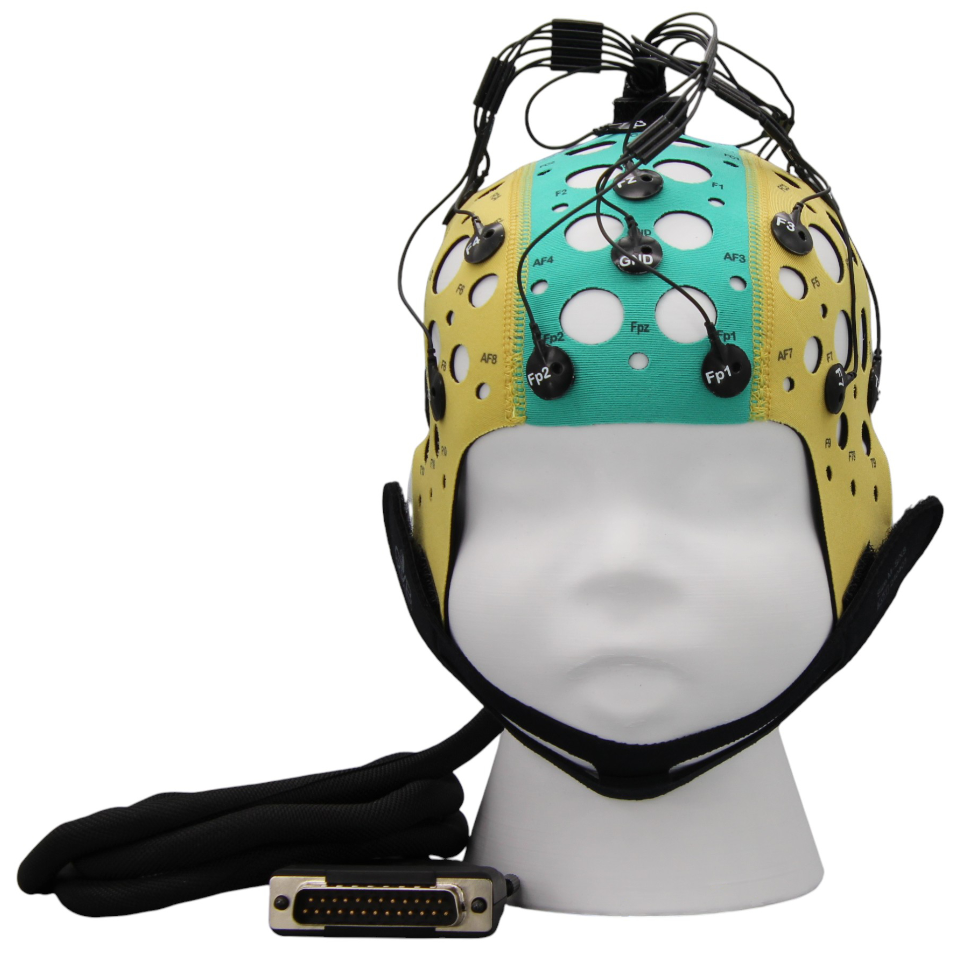 MultiCap-Flat 39-45cm 21 Elektroden gelb/grün