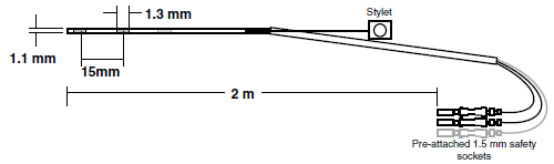 Spinalelektrode (D-Welle) Platin 2 Kontakt
